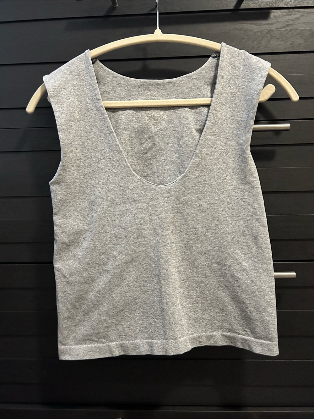 Free People Classic Gray Sleeveless Scoop Neck Top
